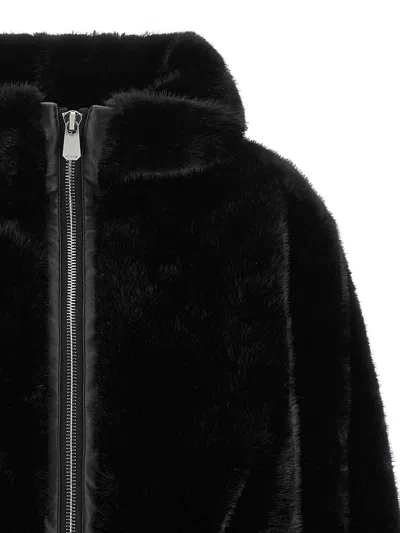 Pinko Bagels Faux Fur Bomber Jacket In Black