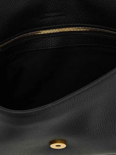 Pinko Love One Mini Slouchy Leather Shoulder Bag In Black