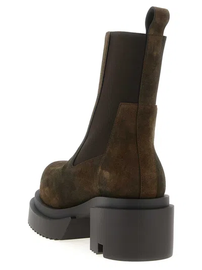 Rick Owens Platform Boots With Elastic Strap In Brown