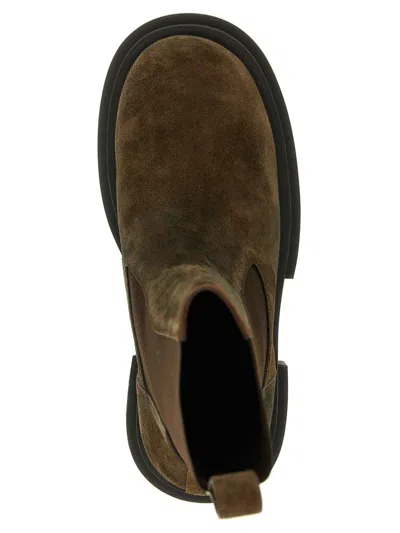 Rick Owens Platform Boots With Elastic Strap In Brown