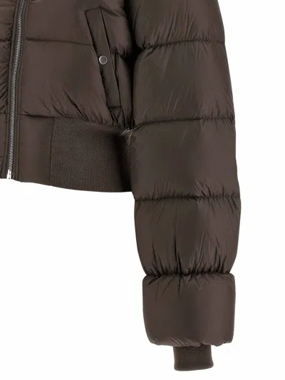 Rick Owens Hooded Puffer Jacket In Green