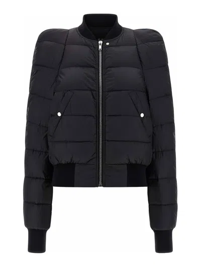 Rick Owens Modern Quilted Down Jacket Pockets In Black