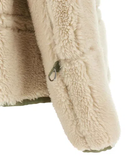 Sacai Ecru/khaki Green Two-tone Jacket In White