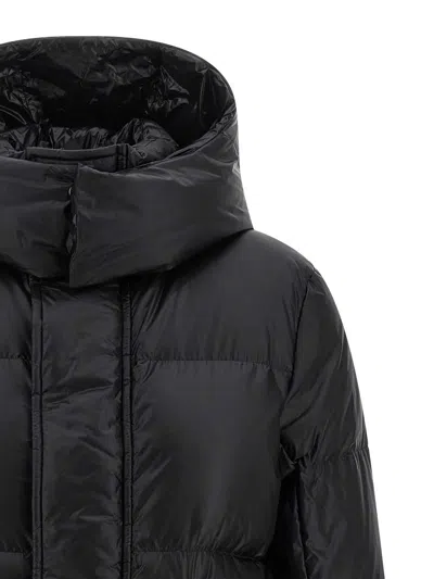 Sacai Black Nylon Down Jacket With Drawstring In Black