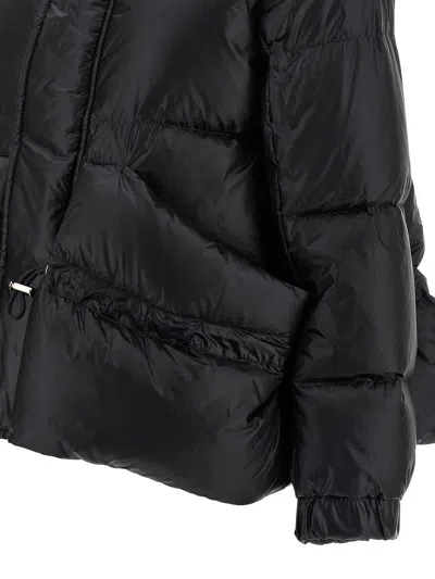 Sacai Black Nylon Down Jacket With Drawstring In Black