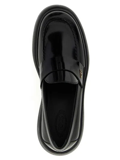 Tod's Patent Leather Loafers In Black