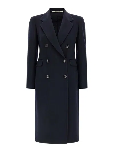 Tagliatore Double-breasted Coat Notched Lapels In Multi