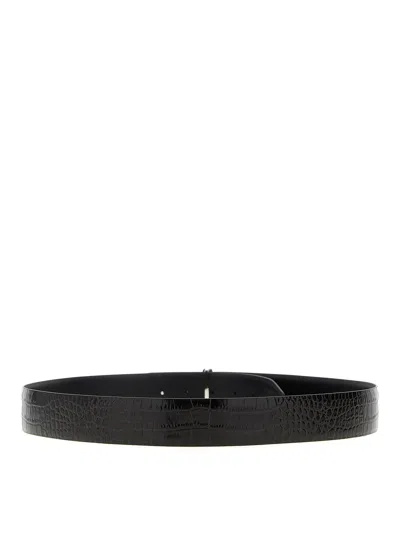 Tom Ford Reversible Crocodile Leather Belt Belts Brown In Black