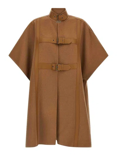 Twinset Twin-set Cape In Brown