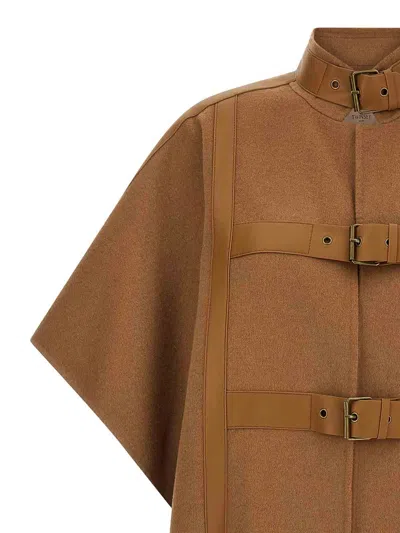 Twinset Twin-set Cape In Brown