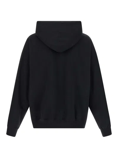 Y-3 Relaxed-fit Black Hoodie With Subtle Front Logo And Side Pockets In Multi