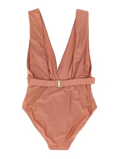Zimmermann Lucky Plunge Flower One-piece Swimsuit In Pink