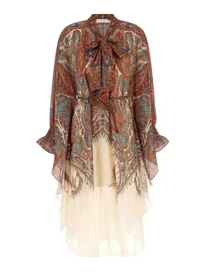 Zimmermann Layered Multicolour Dress With Paisley Patterns