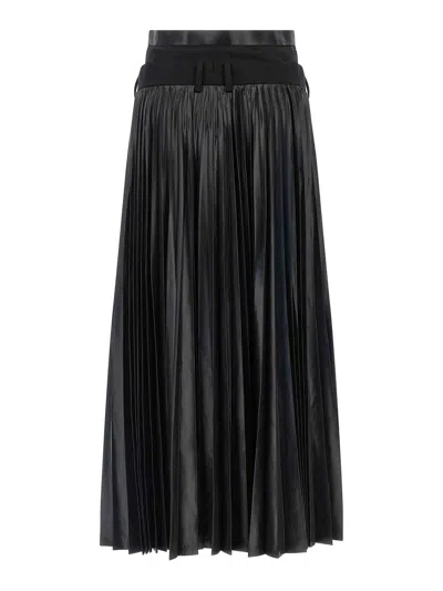 Junya Watanabe Double Layer Wide Leg Trousers With Pleated Fabric Back In Multi