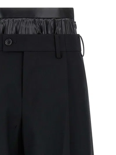 Junya Watanabe Double Layer Wide Leg Trousers With Pleated Fabric Back In Multi