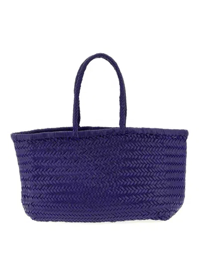 Dragon Diffusion Large Bamboo Triple Jump Chevron-weave Shoulder Bag In Purple