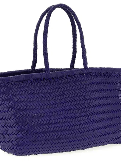 Dragon Diffusion Large Bamboo Triple Jump Chevron-weave Shoulder Bag In Purple