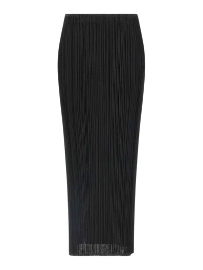 Issey Miyake Midi Skirt Featuring Pleated Design In Black