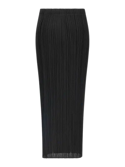 Issey Miyake Midi Skirt Featuring Pleated Design In Black