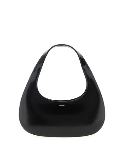 Coperni Curved Glossy Top Handle Bag In Black