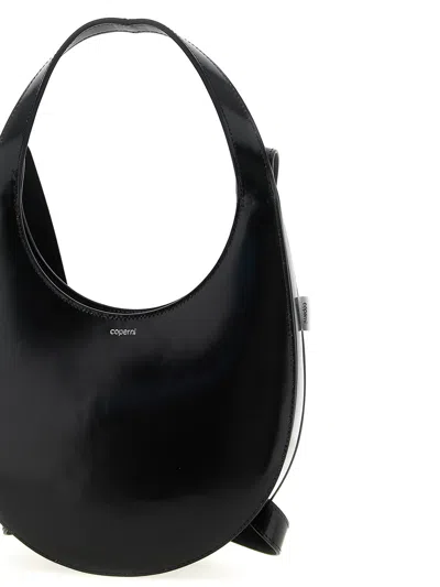 Coperni Swipe Glossy Finish Backpack With Adjustable Strap In Black