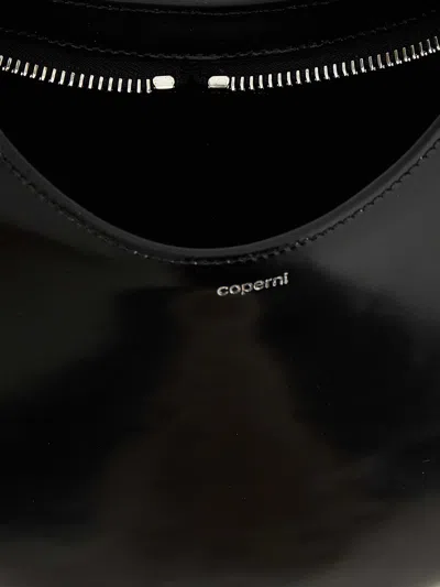 Coperni Swipe Glossy Finish Backpack With Adjustable Strap In Black