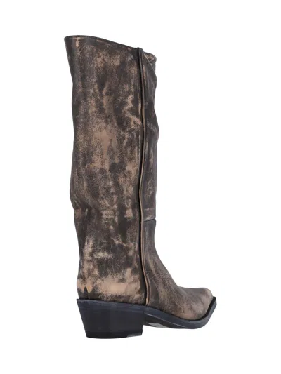 Khaite Clive 25 Leather Boots In Multi