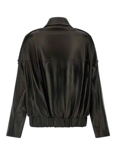 Khaite Owey Leather Jacket In Black
