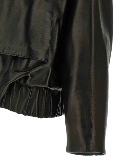 Khaite Owey Leather Jacket In Black