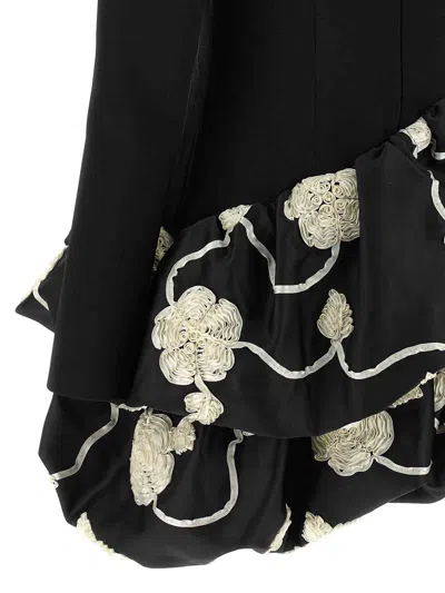 Rotate Birger Christensen Rotate Birgerchristensen 3d Flower Bubble Dress In Black