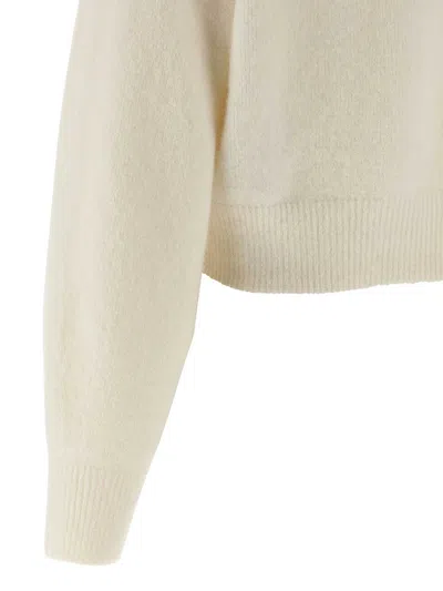 Rotate Birger Christensen Cardigan Con Sciarpa Lavorata A Maglia Bianco In White