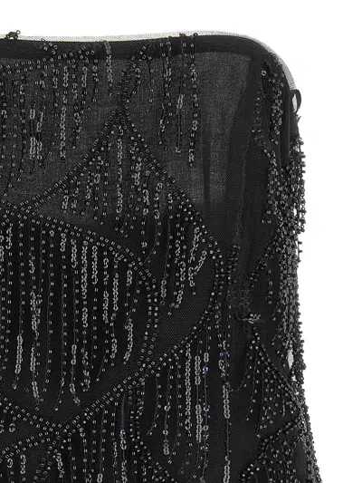 Rotate Birger Christensen Albertina Sequined Strapless Top In Black