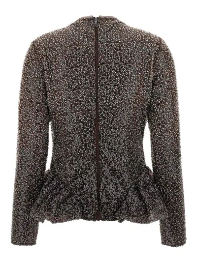 Rotate Birger Christensen Top Rotate Woman Color Beige In Brown