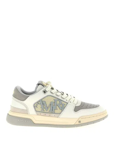 Amiri Logo-detail Leather Lace-up Low-top Sneakers In Gray