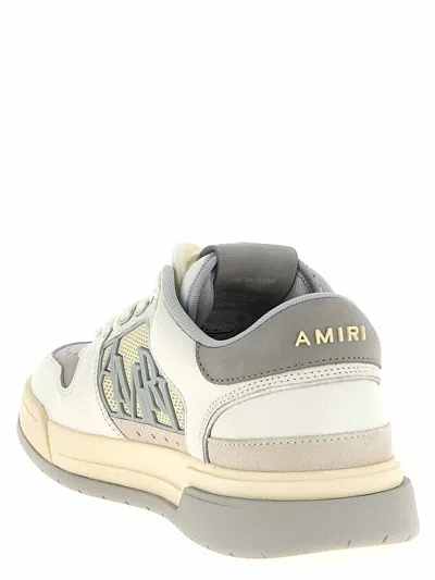 Amiri Logo-detail Leather Lace-up Low-top Sneakers In Gray