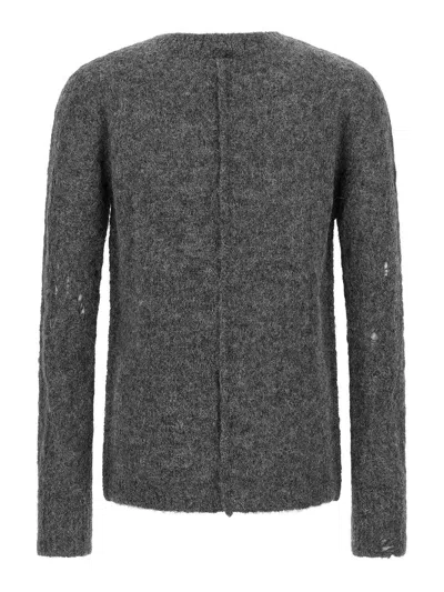 Thom Krom Crew-neck Distressed Sweater In Gray