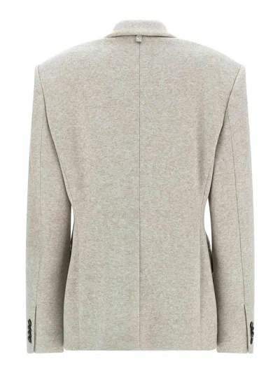 Giuseppe Di Morabito Double-breasted Oversized Blazer With Removable Rose Brooch In Gray
