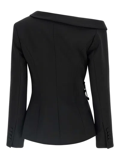 Giuseppe Di Morabito Asymmetrical Jacket Featuring Brooch Detail In Black