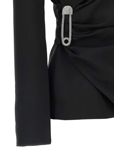 Giuseppe Di Morabito Asymmetrical Jacket Featuring Brooch Detail In Black