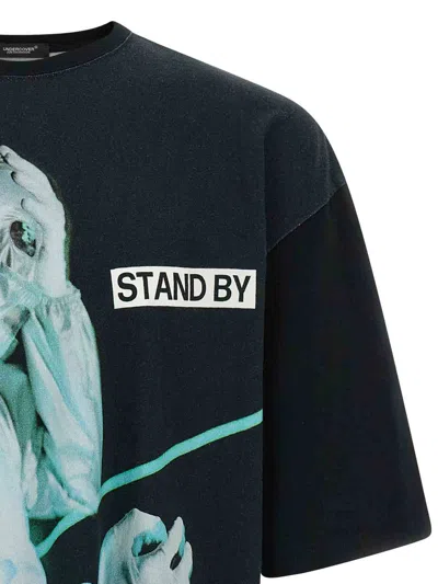 Undercover Graphic Print Crew Neck Short Sleeve T-shirt In Black