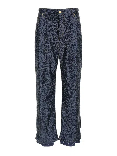 Darkpark 'lisa' Trousers Sequin Embellishment In Blue