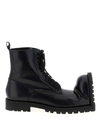 Comme Des Garcons Hommes Plus Love Gaite Combat Boots In Black