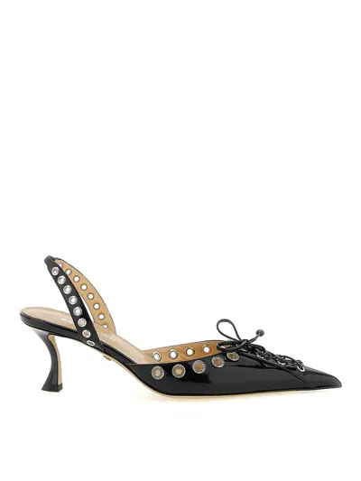 Mach&mach Mach & Mach Crystalized Corset' Slingback In Black