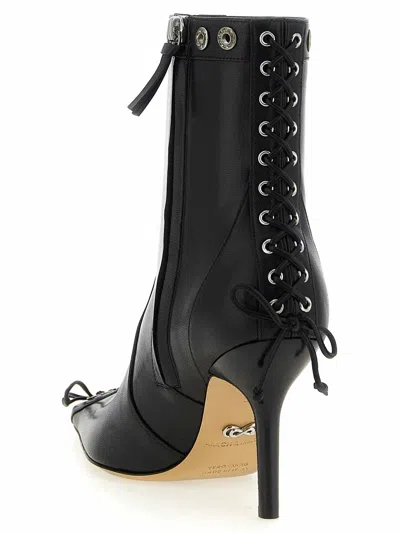 Mach&mach Mach & Mach Crystalized Corset' Ankle Boots In Black