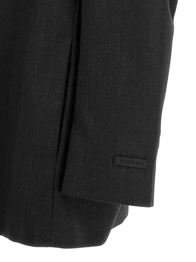 Fear Of God Tailored Single Button Blazer With Notched Lapel In Black
