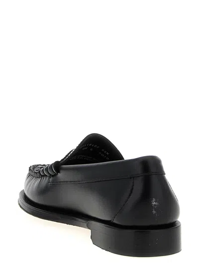 Gh Bass Penny Loafer With Low Block Heel And Moc Toe In White