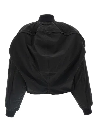 Jean Paul Gaultier Short Zip-up Jacket In Black