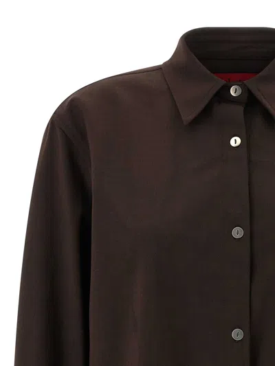 The Latest Cuffed-button Long Sleeves Shirt In Brown