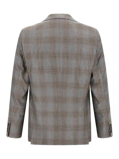 Pal Zileri Double-breasted Blazer Featuring Notch Lapel In Gray