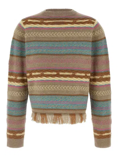 Guest In Residence Western Striped Wool And Cashmere-blend Jumper In Multi
